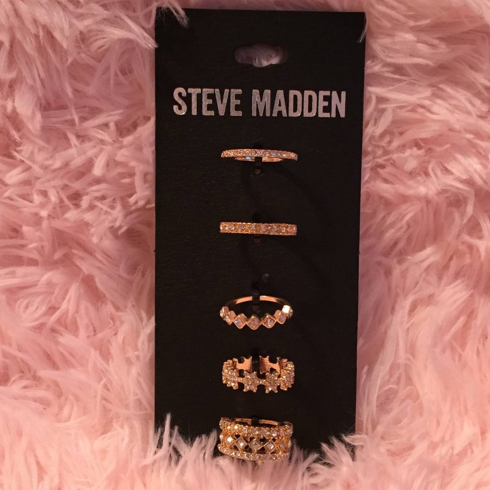 NWT Steve Madden 6 Piece Ring Set - Picture 1 of 4